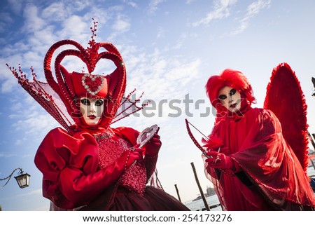Venice (Italy) - 10 February 2015. In the City of Venice is the traditional Carnival historian