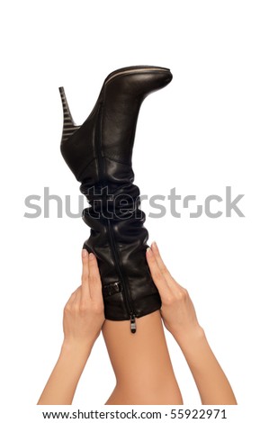 leather high heel stiletto