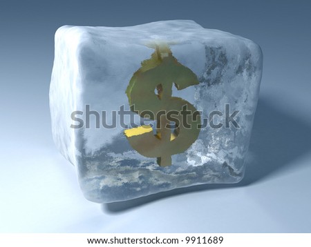 frozen money sign