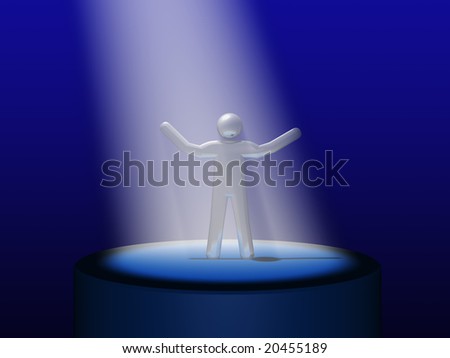Abstract 3d illustration of scene with man symbol