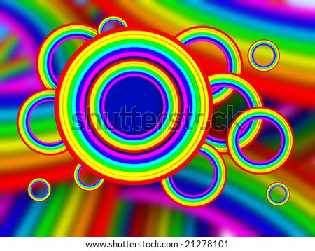 3d illustraction of colorful rainbows background