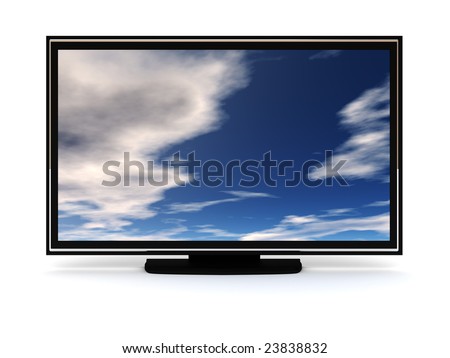 liquid-crystal tv isolated over white, front view