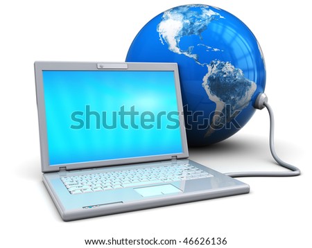 laptop globe