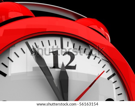 3d illustration of alarm clock dial closeup