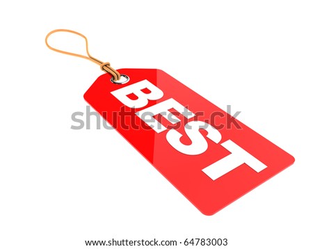 3d illustration of red tag, best price concept