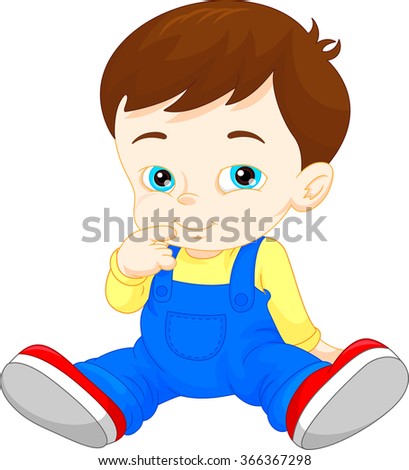 Cartoon Cute Baby Boy Stock Vector Illustration 366367298 : Shutterstock