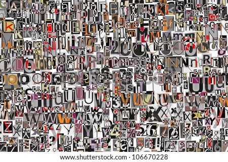 Abstract designed background of newspaper letters clippings