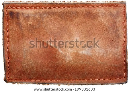 Blank jeans label isolated on white background