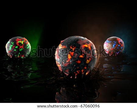 globes in fire