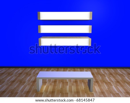modern interior design blue wall