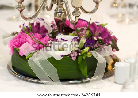 Bouquet on a wedding table