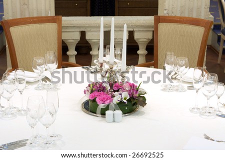 set-out table with candles