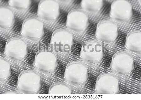 macro of medical pills pack