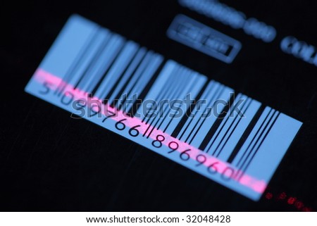 barcode with red laser strip