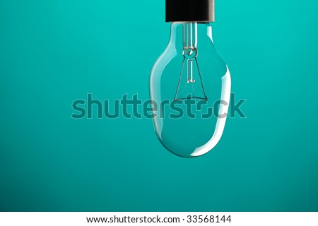 light bulb on blue