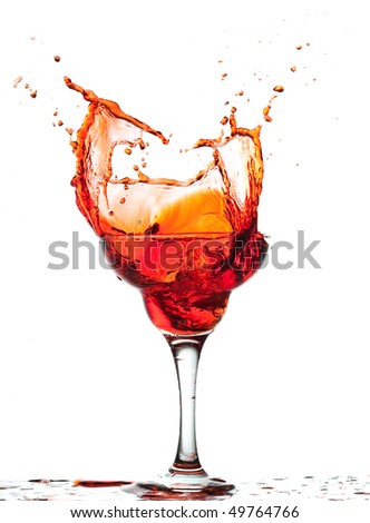 red splashing alcohol
