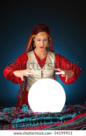 fortune-teller with a shining crystal ball
