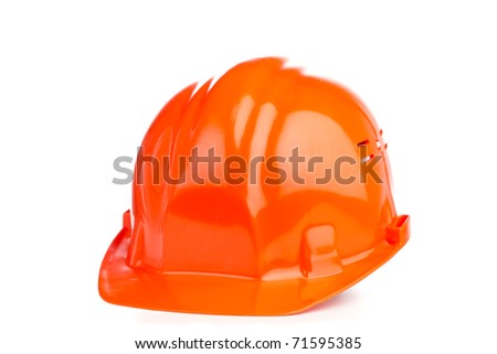 orange hard hat isolated on white