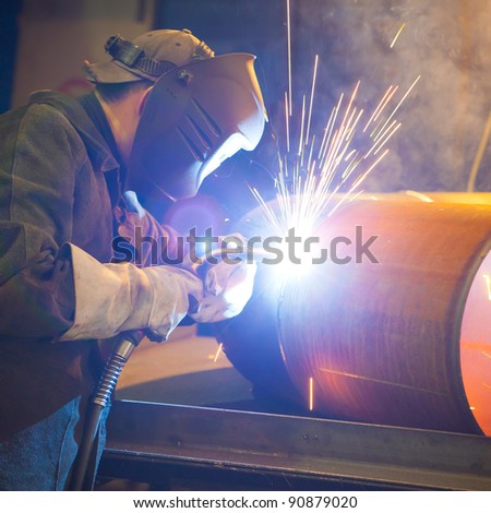 welder at factory work