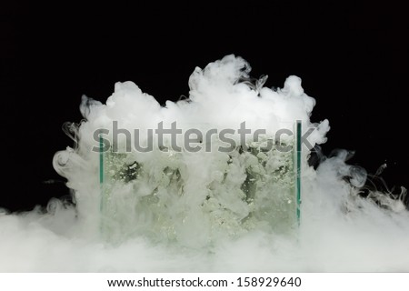 boiling dry ice with vapor