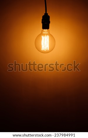 vintage electric bulb lamp with warm light