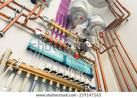 independent heating system in boiler-house