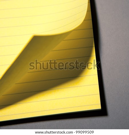 yellow paper page peel