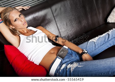 stock photo cool jeans model