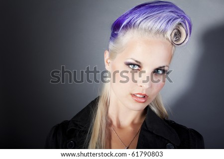stock photo : cool young women with a sophisticated hairstyle