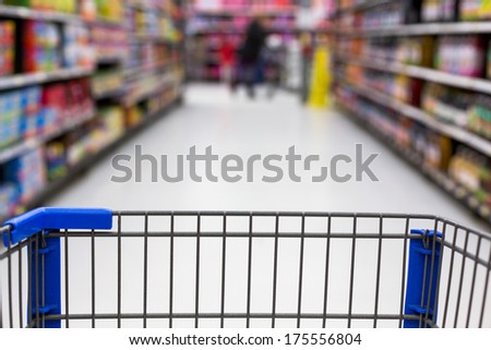 Grocer Store Cart Zooming Through A Store