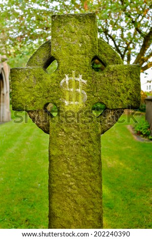 A gravestone IHS Christogram monogram