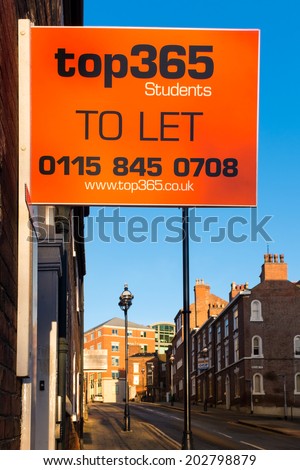 28TH December 2013. A To Let sign displayed by \