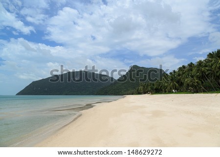 Thong Ching beach, Khanom, Nakornsrithammarat, Thailand, quiet beach in south of Thailand.