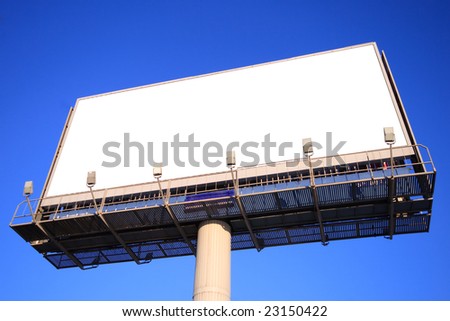 Outdoor advertising billboard with blank space for text. Clipping path included.