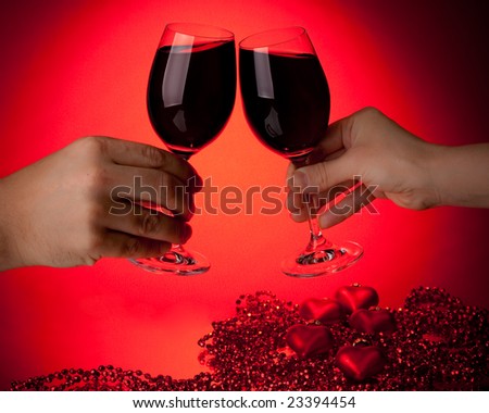 two glasses of wine. stock photo : Two glasses of