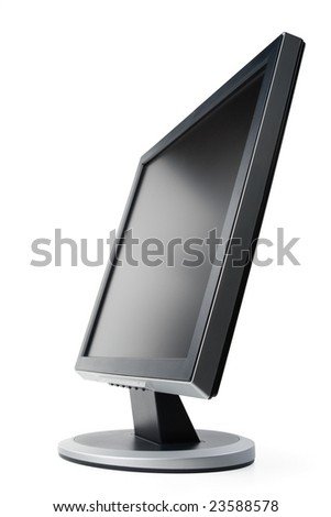 Modern flat screen LCD monitor on a white background.