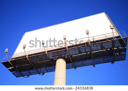 Outdoor advertising billboard with blank space for text. Clipping path included.
