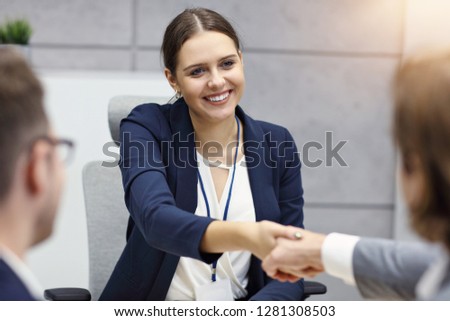 Business interview in modern office