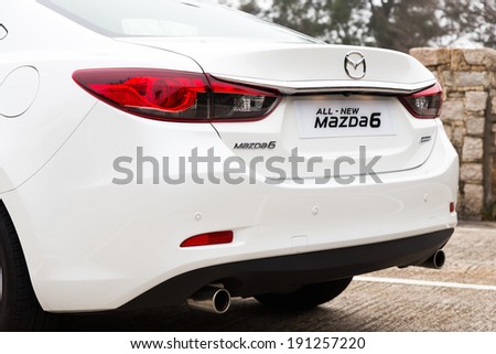 Hong Kong, China Feb 2, 2013 : Mazda6 Saloon Japan Model test drive on Feb 2 2013 in Hong Kong.
