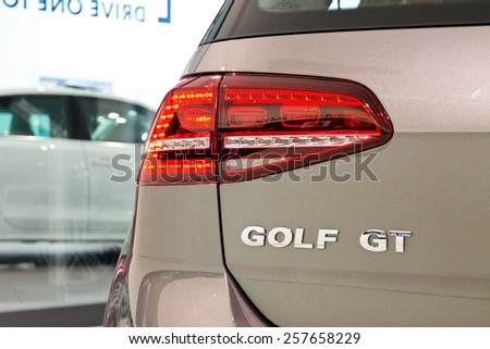 Hong Kong, China Dec 16, 2014 : Volkswagen Golf 2014 Limited Edition 2014 on Dec 16 2014 in Hong Kong.