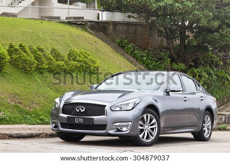 Hong Kong China March 18 2015 Infiniti Q70 2015 Test Drive on March 18 2015 in Hong Kong Hong Kong China March 18 2015 Infiniti Q70 2015 Test Drive on March 18 2015 in Hong Kong