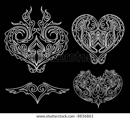 stock vector Tribal Heart tattoo