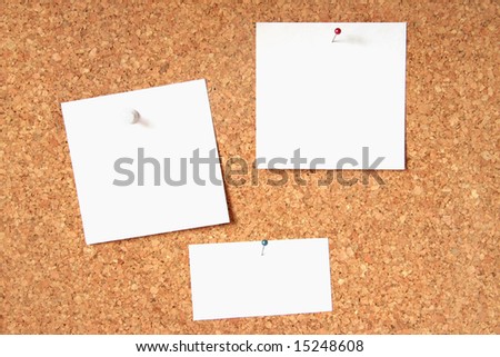 Message board with three blank cards