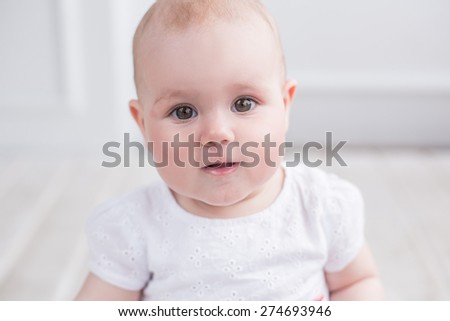 adorable nice baby portrait white background