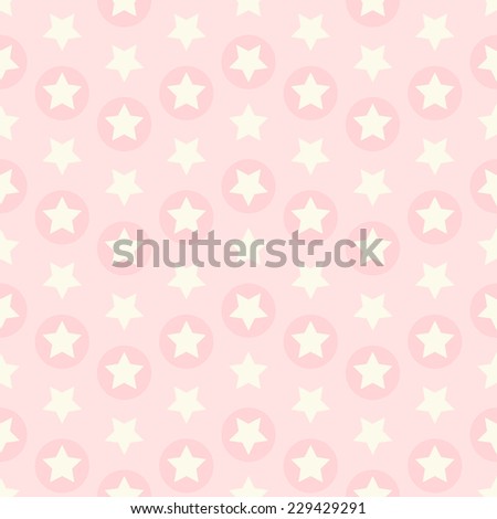 Primitive retro seamless pattern with stars and circles in pastel colors ideal for baby shower