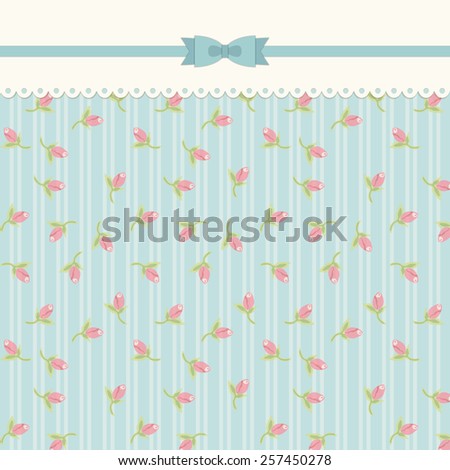 Cute vintage shabby chic background with roses ideal for wedding, bridal or baby shower invitation, album cover, retro cards or wallpapers
