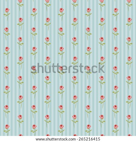 Vintage pattern with tiny roses in shabby chic style ideal as retro fabric print for clothes or interior design