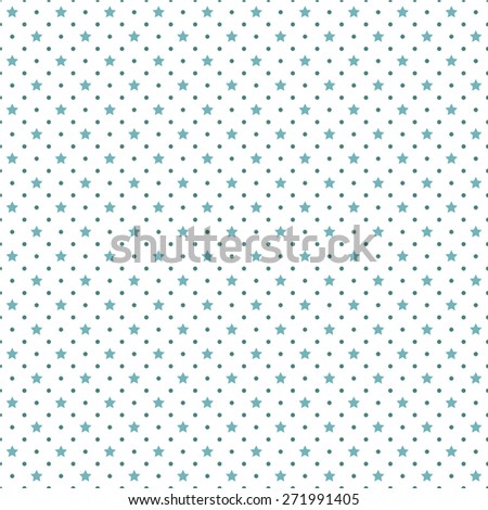 Primitive retro seamless background with stars and polka dots