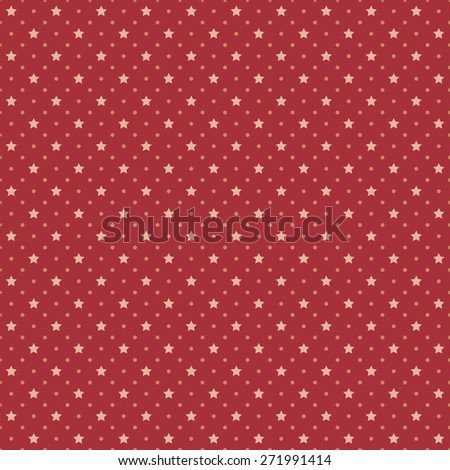 Primitive retro seamless background with stars and polka dots