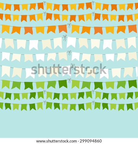 Festive bunting for India Independence Day or Republic Day in traditional colors ideal as greeting card